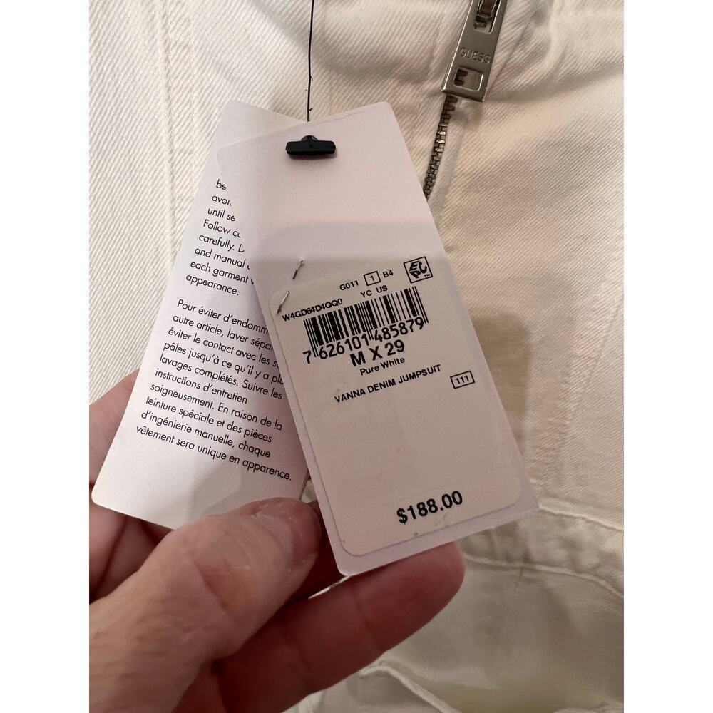 Guess Vanna Sleeveless Skinny Leg Denim Jumpsuit White Womens Size M x 29 NWT - Picture 6 of 15